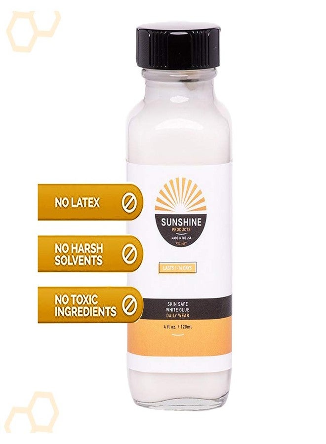 SUN SHINE Sunshine Bond Hair Replacement Adhesive - Daily Hold for Poly and Lace Hairpiece, Wig, Toupee Systems - Invisible, Waterproof Bonding Glue, Skin Safe Acrylic, White Glue, Silicone (Acrylic: 4oz) - Image 3